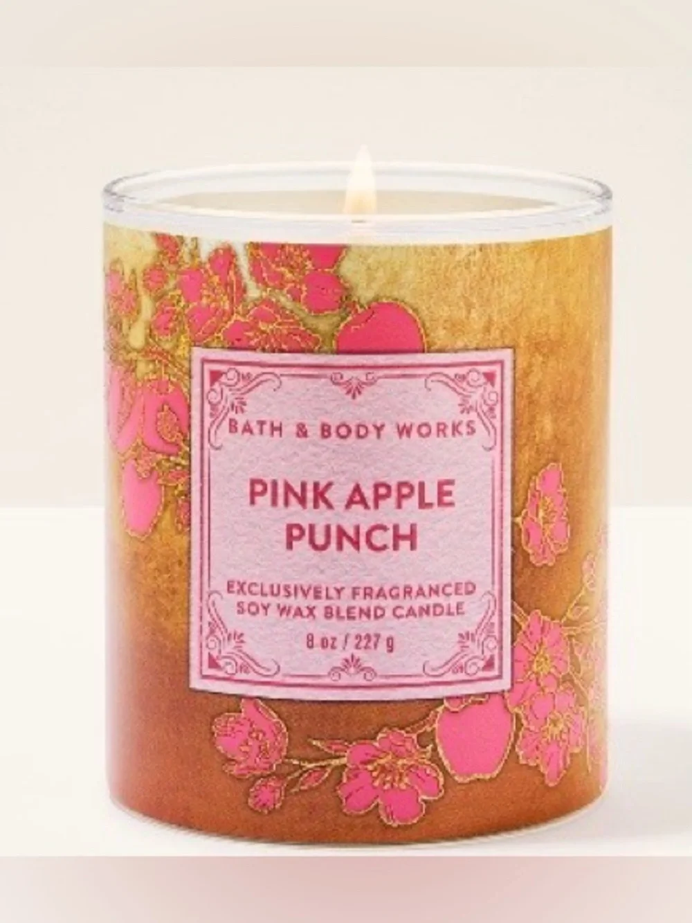 Bath & Body Works Pink Apple Punch Scented Soy Wax Blend Candle NEW